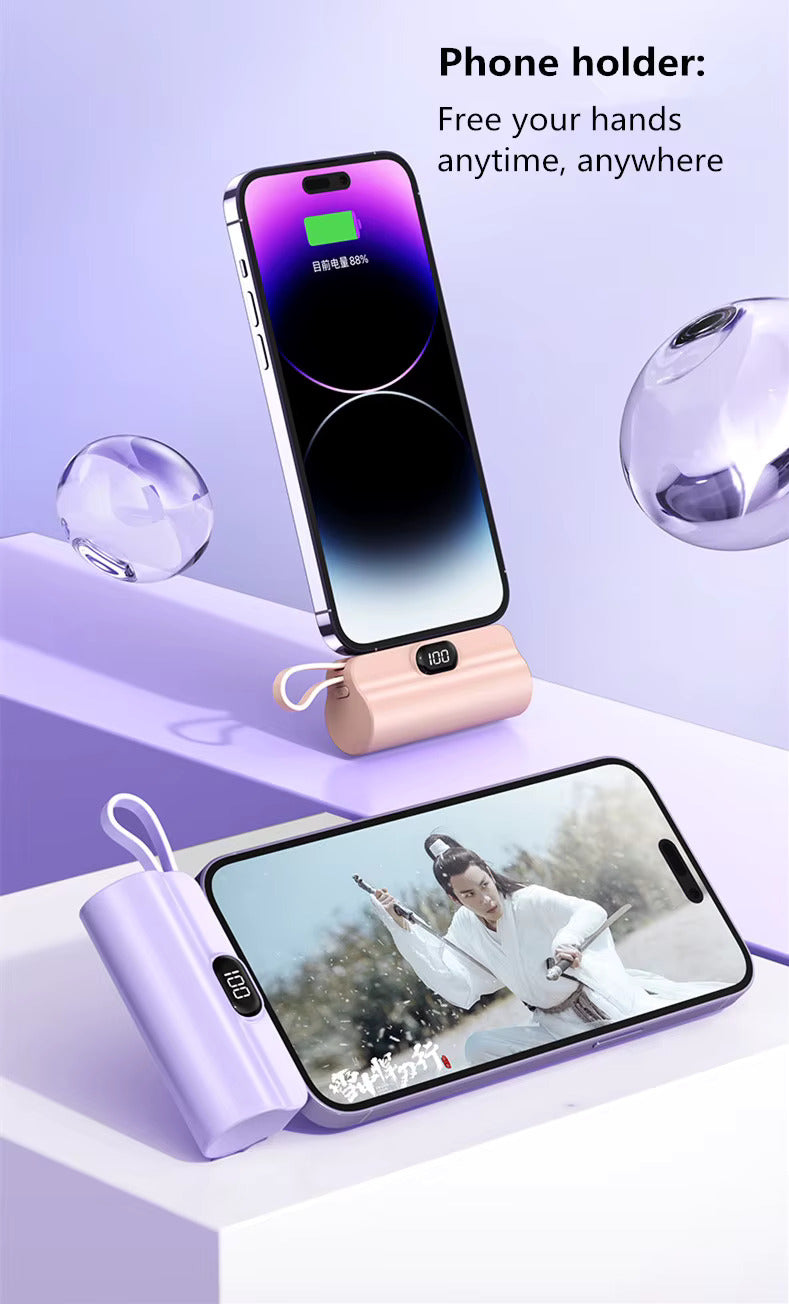 Mini Capsule Portable Power Bank - 2 in 1 Charging