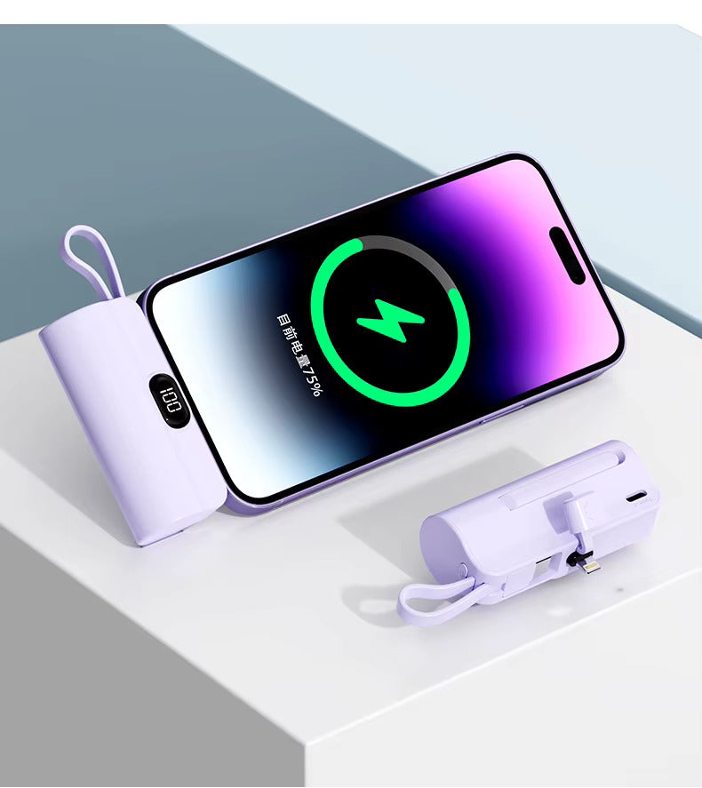Mini Capsule Portable Power Bank - 2 in 1 Charging
