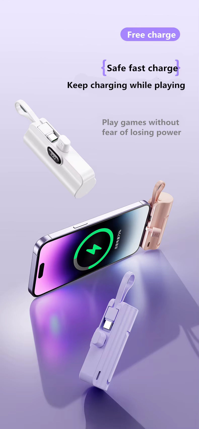 Mini Capsule Portable Power Bank - 2 in 1 Charging