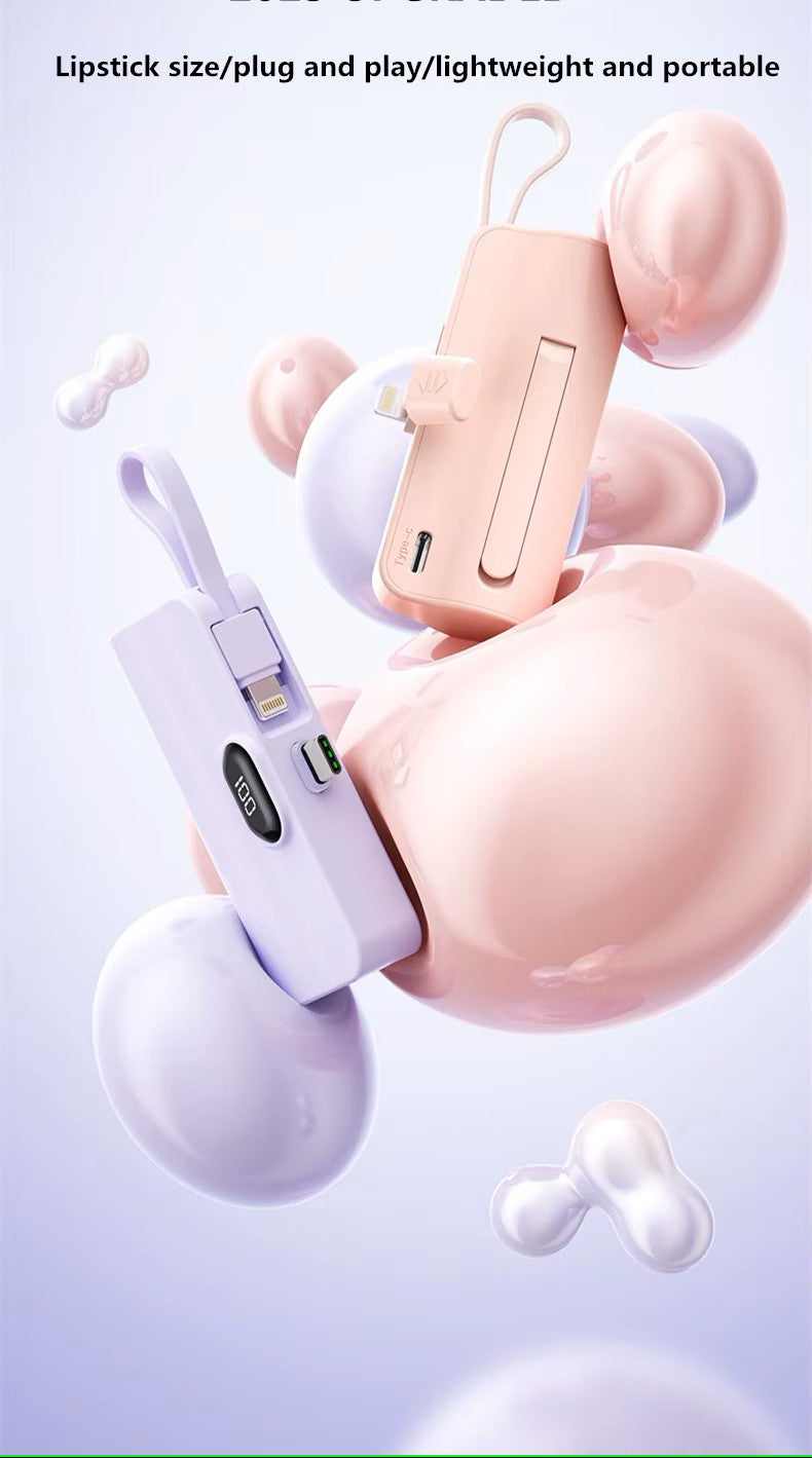 Mini Capsule Portable Power Bank - 2 in 1 Charging