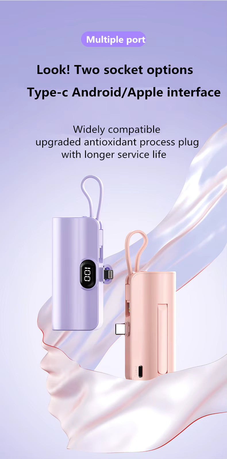 Mini Capsule Portable Power Bank - 2 in 1 Charging