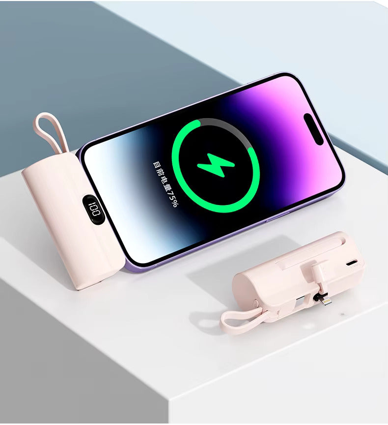 Mini Capsule Portable Power Bank - 2 in 1 Charging