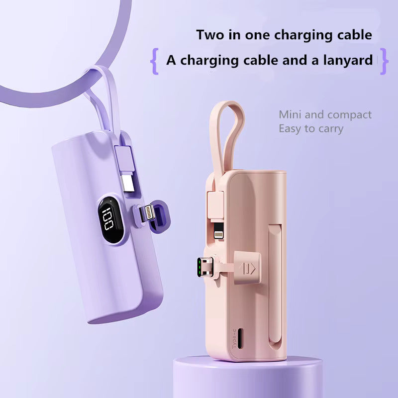 Mini Capsule Portable Power Bank - 2 in 1 Charging