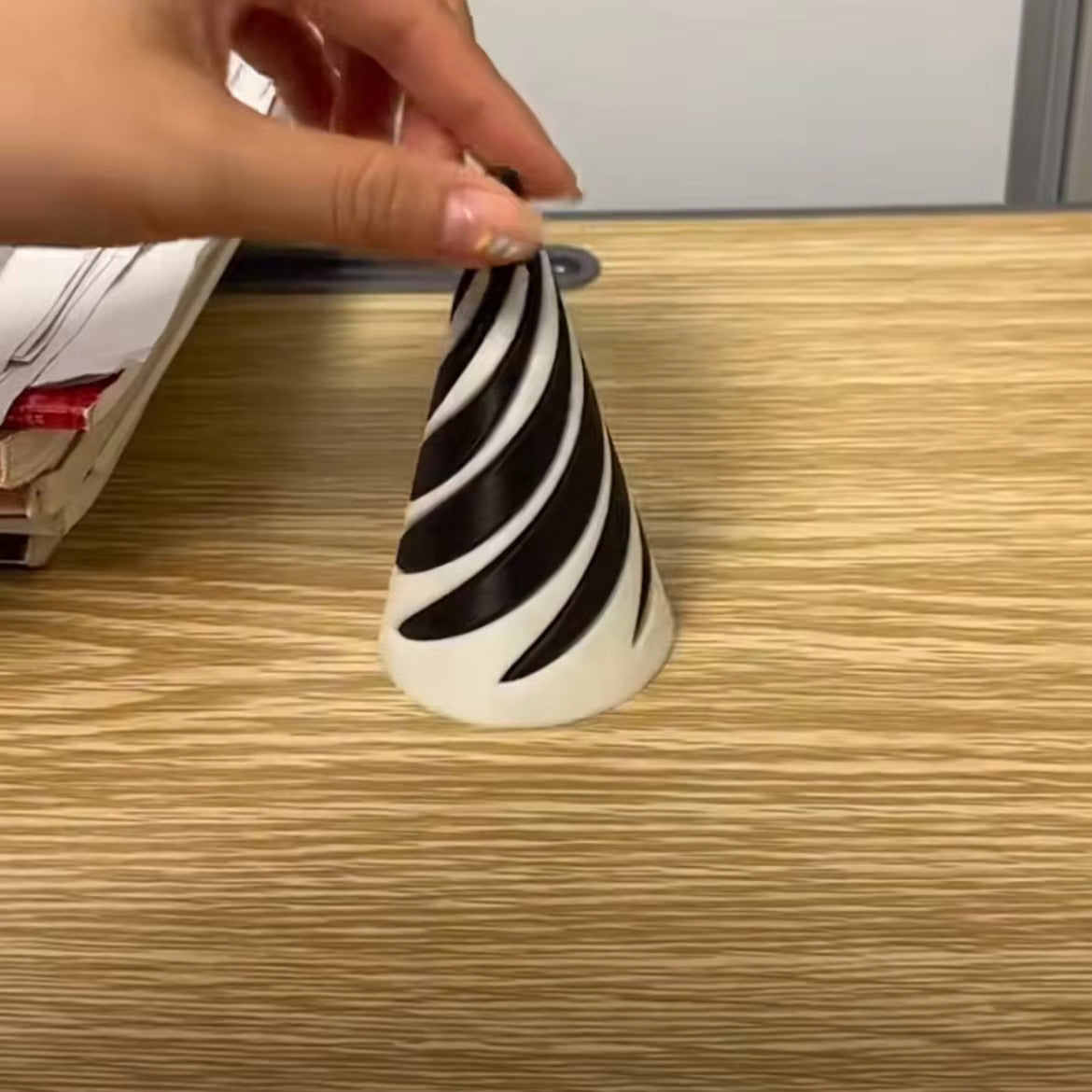Black and White 3D Spiral Cone