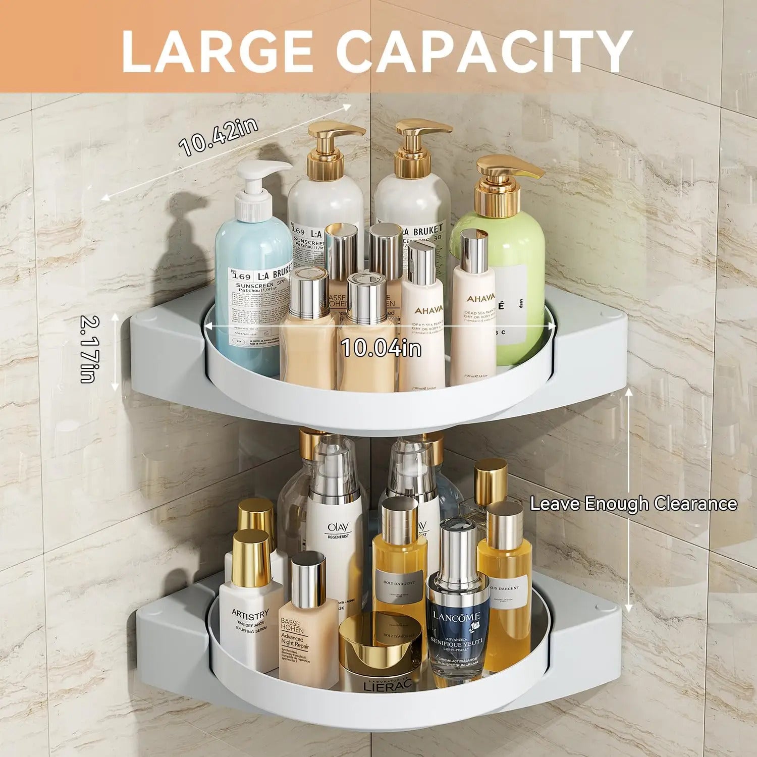 Large capacity shelf corner