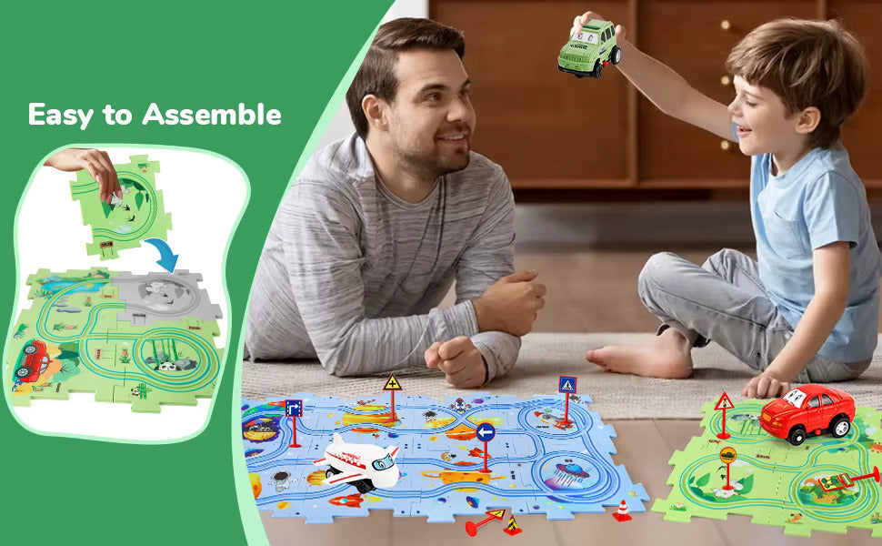 Puzzle Racer - Kids Car Track Set